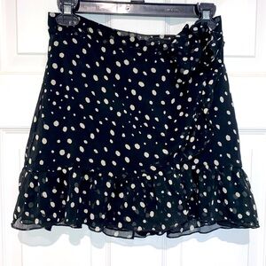 Urban Outfitters Black Mini Skirt with Cream Polka Dots